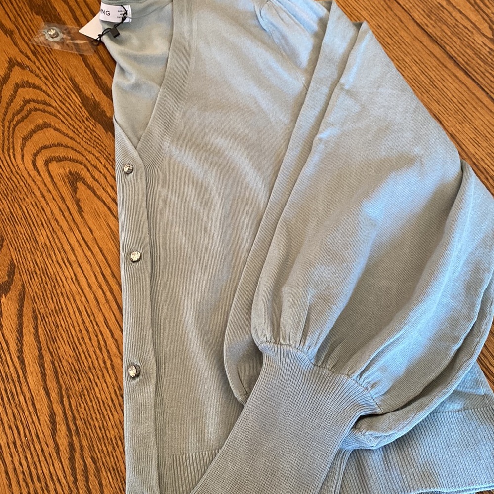 Mango V-neck Rhinestone Button Cardigan - Picture 7 of 8